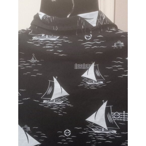 Polo Ralph Lauren Polo Shirt Size XL Nautical Sailboat Black  All Over Print - Picture 8 of 12